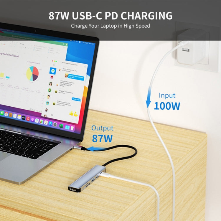 Frendorf | ENKAY Hat-Prince 6 in 1 Typ-C Hub 4K HDMI Dockingstation Adapter USB-C PD Schnellladung SD/TF Kartenleser