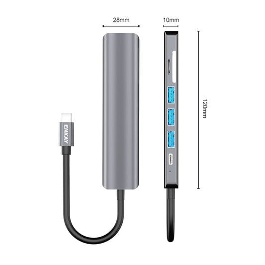 Frendorf | ENKAY Hat-Prince 7 in 1 Typ-C zu 4K HDMI Docking Station Adapter PD Schnelllade Hub SD/TF Kartenleser