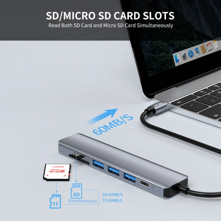 Frendorf | ENKAY Hat-Prince 7 in 1 Typ-C zu 4K HDMI Docking Station Adapter PD Schnelllade Hub SD/TF Kartenleser