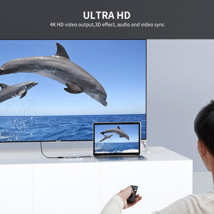 Frendorf | ENKAY Hat-Prince 7 in 1 Typ-C zu 4K HDMI Dockingstation Adapter PD Schnellladehub