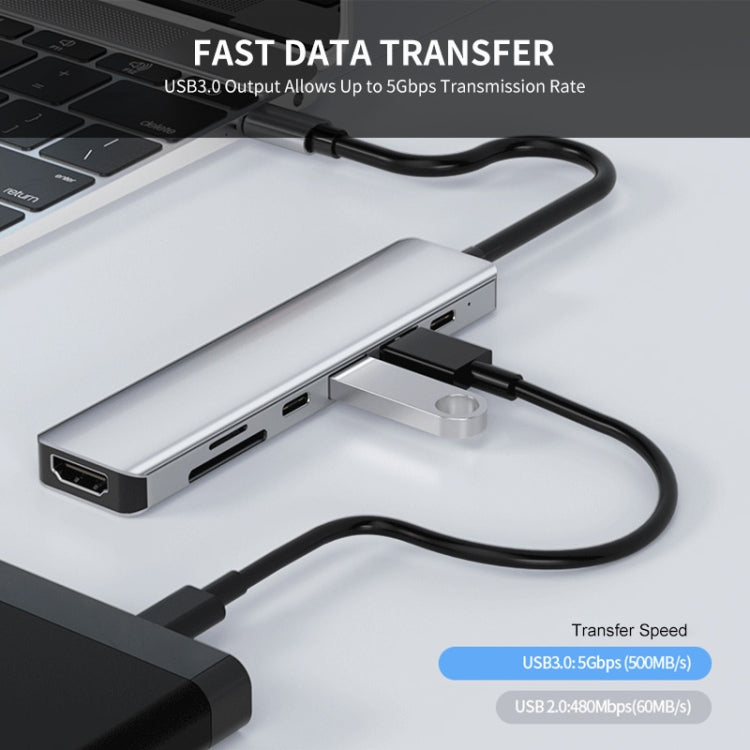 Frendorf | ENKAY Hat-Prince 7 in 1 Typ-C zu 4K HDMI Dockingstation Adapter PD Schnellladehub