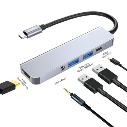Frendorf | ENKAY Hat-Prince 5 in 1 Type-C Hub 4K HDMI Konverter Dockingstation 3.5mm Audio Jack Adapter