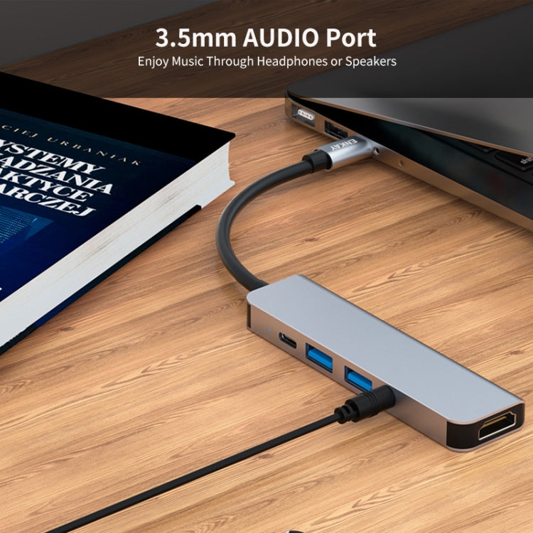 Frendorf | ENKAY Hat-Prince 5 in 1 Type-C Hub 4K HDMI Konverter Dockingstation 3.5mm Audio Jack Adapter