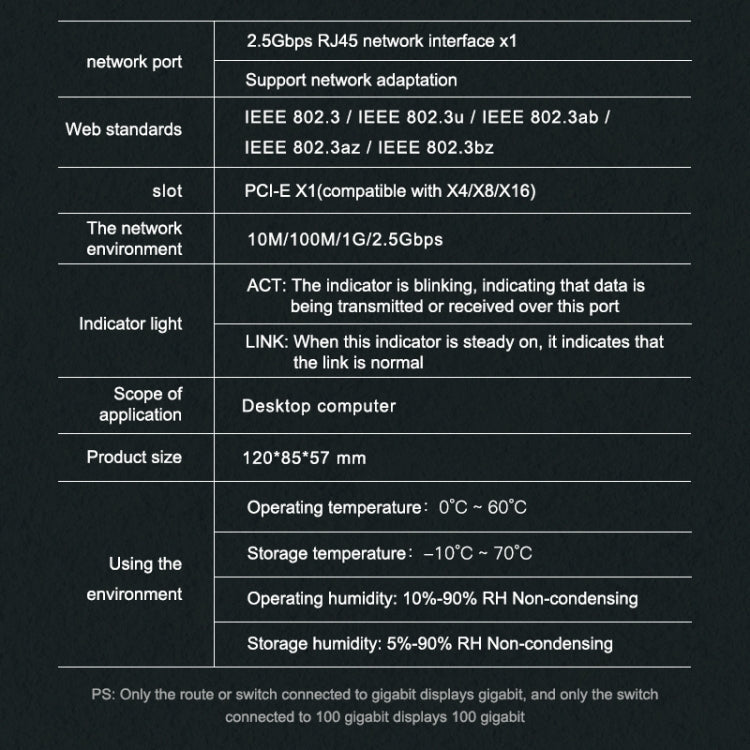 Frendorf | EDUP EP-9635C 2.5Gbps Gigabit Spiel Kabel Netzwerk Karte 2500M Hochgeschwindigkeits-Internetport Erweiterung Desktop-PC Anpassungsfähiger Ethernet-Netzwerkadapter