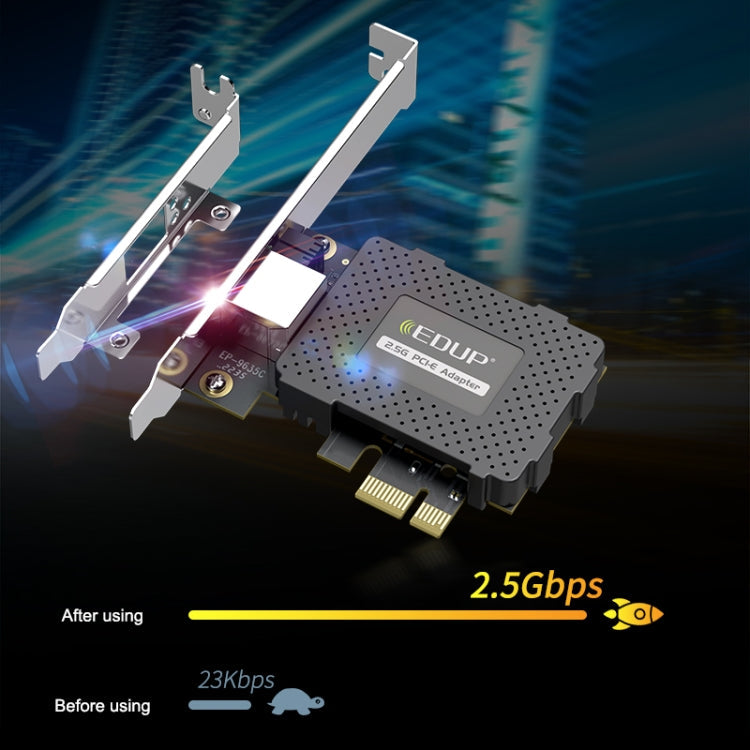Frendorf | EDUP EP-9635C 2.5Gbps Gigabit Spiel Kabel Netzwerk Karte 2500M Hochgeschwindigkeits-Internetport Erweiterung Desktop-PC Anpassungsfähiger Ethernet-Netzwerkadapter