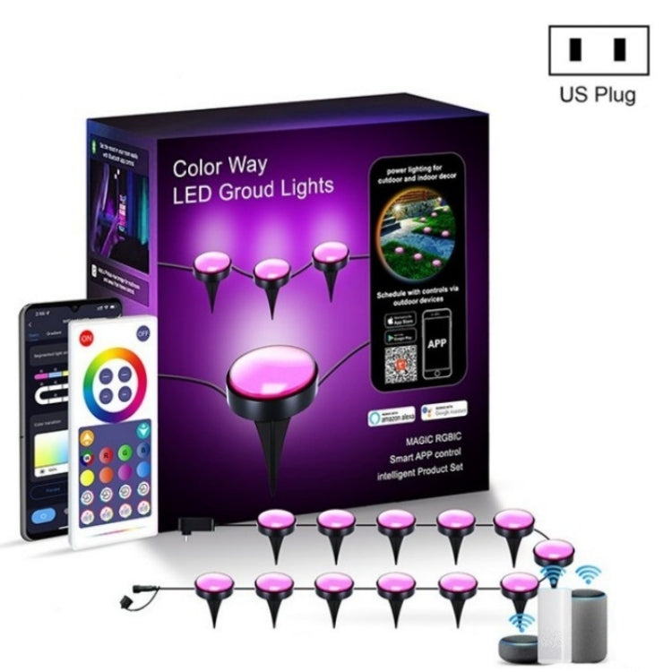CP01 Outdoor WIFI Smart APP Steuerung Gartenlampe Musik-Synchronisation Außen Bodenlichter (US-Stecker)