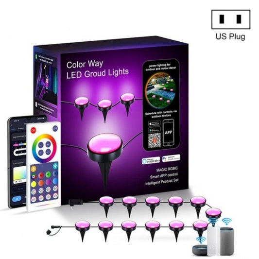 CP01 Outdoor WIFI Smart APP Steuerung Gartenlampe Musik-Synchronisation Außen Bodenlichter (US-Stecker)