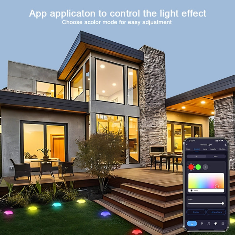 CP01 Outdoor WIFI Smart APP Steuerung Gartenlampe Musik-Synchronisation Außen Bodenlichter (US-Stecker)