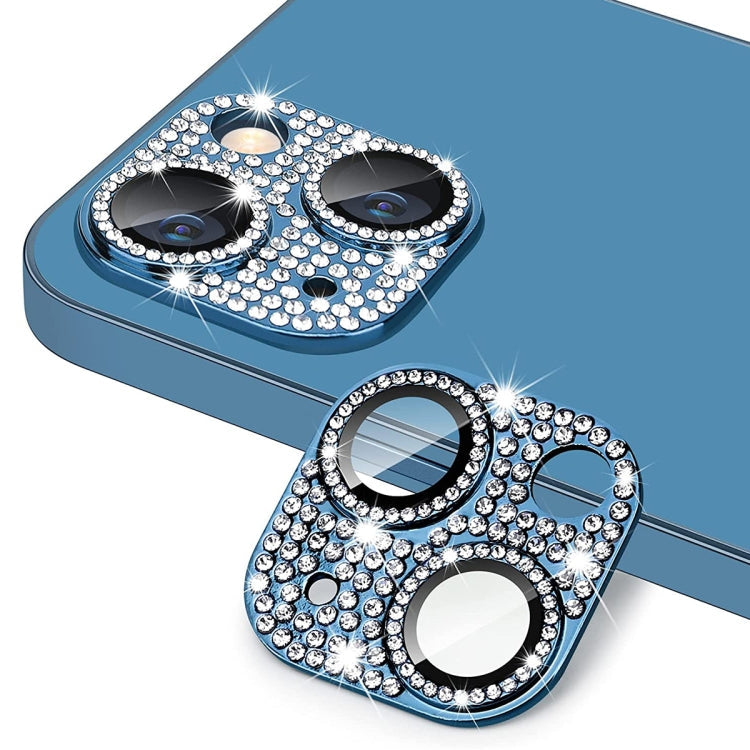 Frendorf | Für iPhone 13 / 13 mini ENKAY Hat-Prince Blink Diamond Kameraobjektiv Aluminiumlegierung Gehärtetes Glas Folie (Blau)