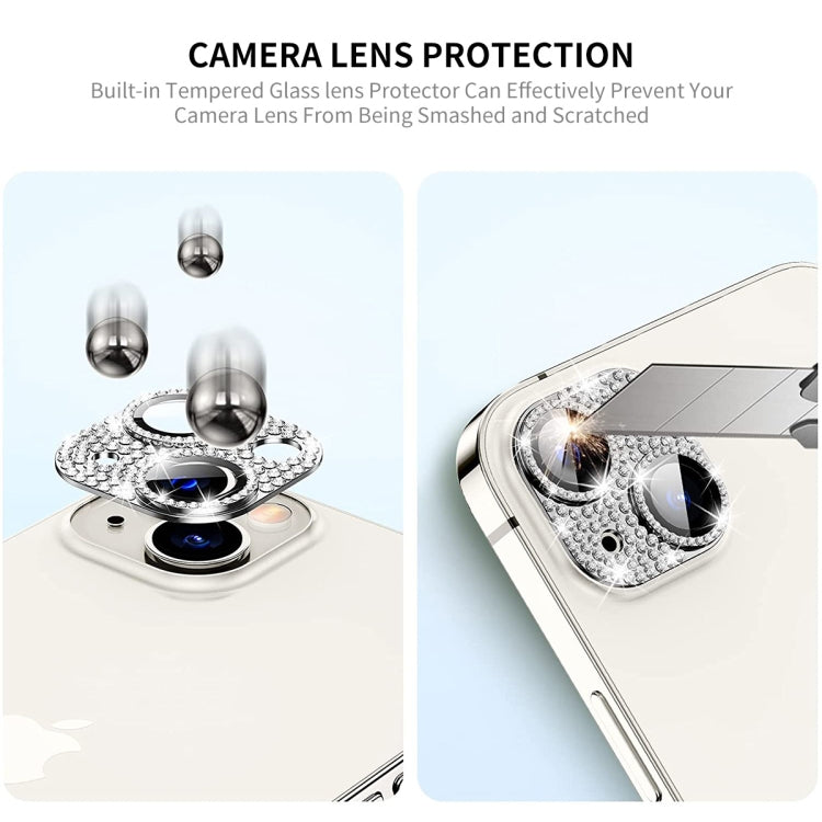 Frendorf | Für iPhone 13 / 13 mini ENKAY Hat-Prince Blink Diamond Kameraobjektiv Aluminiumlegierung Gehärtetes Glas Folie (Blau)
