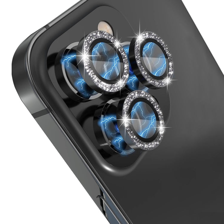 Frendorf | Für iPhone 14 Pro / 14 Pro Max NORTHJO Kameraobjektiv Gehärtetes Glas Bling Glitzer Metallring Film (Schwarz)