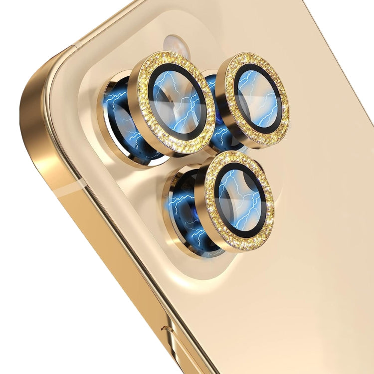 Frendorf | Für iPhone 14 Pro / 14 Pro Max NORTHJO Kamera Objektiv Gehärtetes Glas Bling Glitzer Metallring Film (Gold)