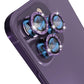 Frendorf | Für iPhone 14 Pro / 14 Pro Max NORTHJO Kameraobjektiv Gehärtetes Glas Bling Glitzer Metallring Film(Purpur)