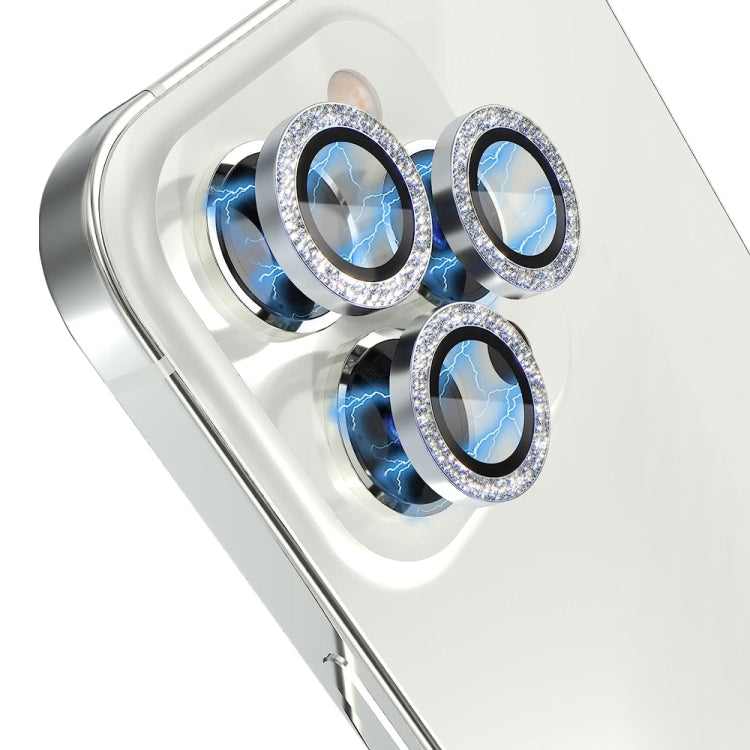 Frendorf | Für iPhone 14 Pro / 14 Pro Max NORTHJO Kameralenz gehärtetes Glas Bling Glitzer Metallring Film (Silber)