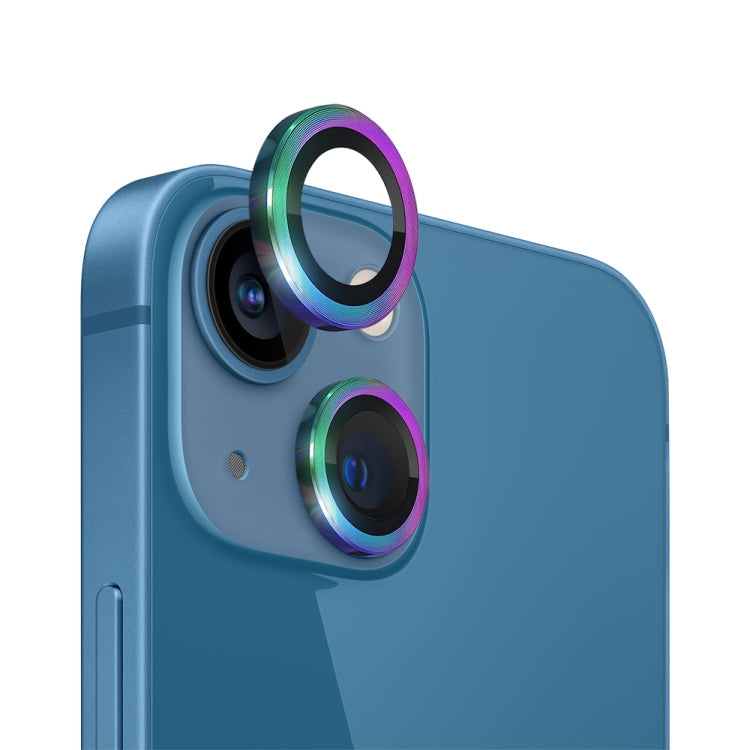 Frendorf | Für iPhone 13 / 13 mini NORTHJO Kameraobjektiv Tempered Glass CD Vein Metallring Film (Farbenfroh)