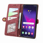 Frendorf | Für Samsung Galaxy S24 Ultra 5G Geometrisches Reißverschluss Wallet Seitenverschluss Leder Handyhülle (Rot)