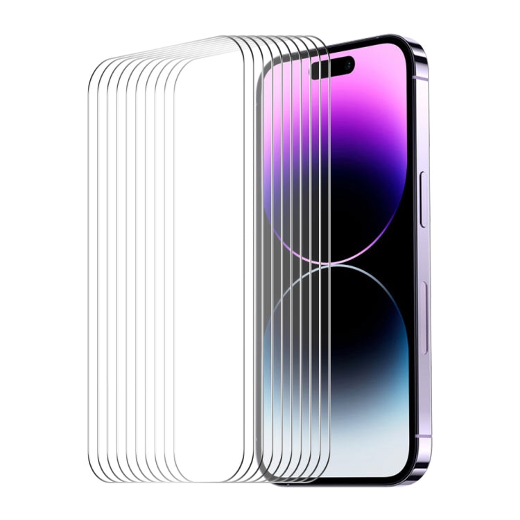 Frendorf | Für iPhone 15 Pro 10 Stück ENKAY 0,26 mm 9H 2,5D Hochwertige Aluminium-Silikon Gehärtete Glasfolie