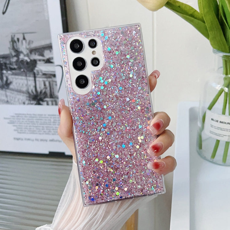 Frendorf | Für Samsung Galaxy S24 Ultra 5G Glitzer Sequins Epoxy TPU Handyhülle (Rosa)