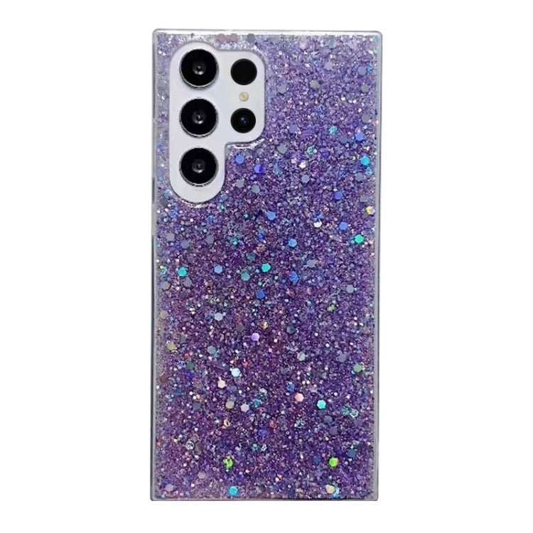 Frendorf | Für Samsung Galaxy S24 Ultra 5G Glitzer Pailletten Epoxid TPU Handyhülle (Lila)