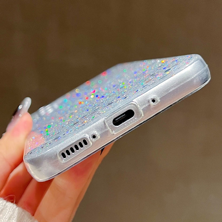 Frendorf | Für Samsung Galaxy S24 Ultra 5G Glitzer Pailletten Epoxy TPU Handyhülle (Silber)