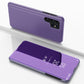Frendorf | Für Samsung Galaxy S24 Ultra 5G Beschichtete Spiegel Horizontal Flip Leder Handyhülle mit Halter (Violett Blau)