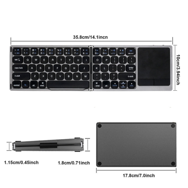 Frendorf | FK328T Handy Tablet Laptop Wireless Bluetooth Tastatur Tragbare 3-faltbare Tastatur