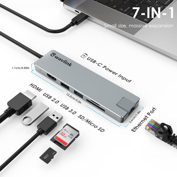 Frendorf | Wavlink UHP3409 Für MacBook Pro/Air USB-C Windows Laptops 100W PD Mini Docking Station