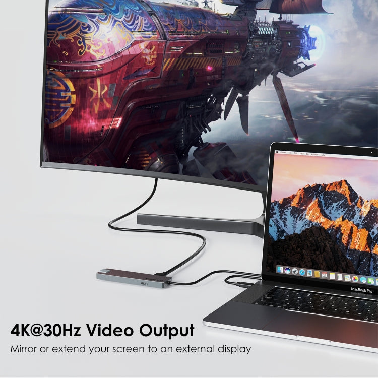 Frendorf | Wavlink UHP3409 Für MacBook Pro/Air USB-C Windows Laptops 100W PD Mini Docking Station