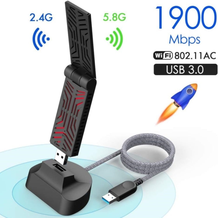 Frendorf | WAVLINK WN690A5D Für PC AC1900M USB 3.0 Netzwerkadapter 2.4GHz 5GHz Dualband WLAN-Adapter
