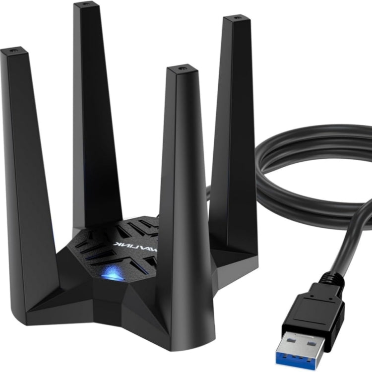 Frendorf | WAVLINK WN693X1 Mit 4x3dBi Hochgewinnantenne Magnetbasis AX1800 Dualband USB WiFi 6 Adapter