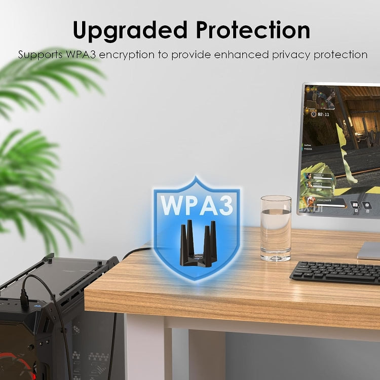 Frendorf | WAVLINK WN693X1 Mit 4x3dBi Hochgewinnantenne Magnetbasis AX1800 Dualband USB WiFi 6 Adapter