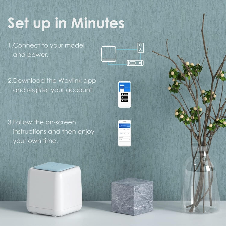 Frendorf | WAVLINK WN535M1 WiFi Wireless Router 11AC AC1200 Mesh Wireless Repeater Signal Verstärker, Stecker:UK Stecker