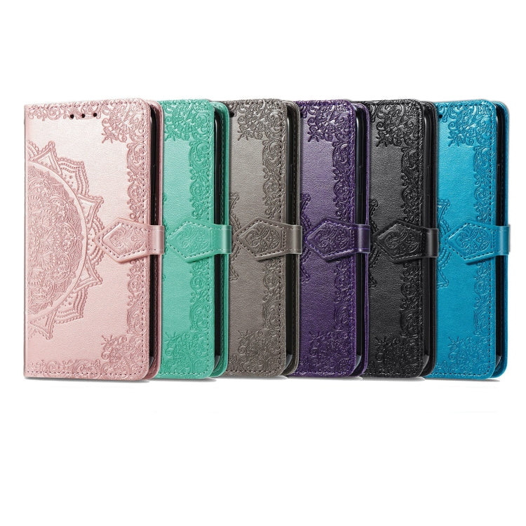 Frendorf | Für Samsung Galaxy S24 Ultra 5G Mandala Blumen Prägung Leder Handyhülle (Schwarz)