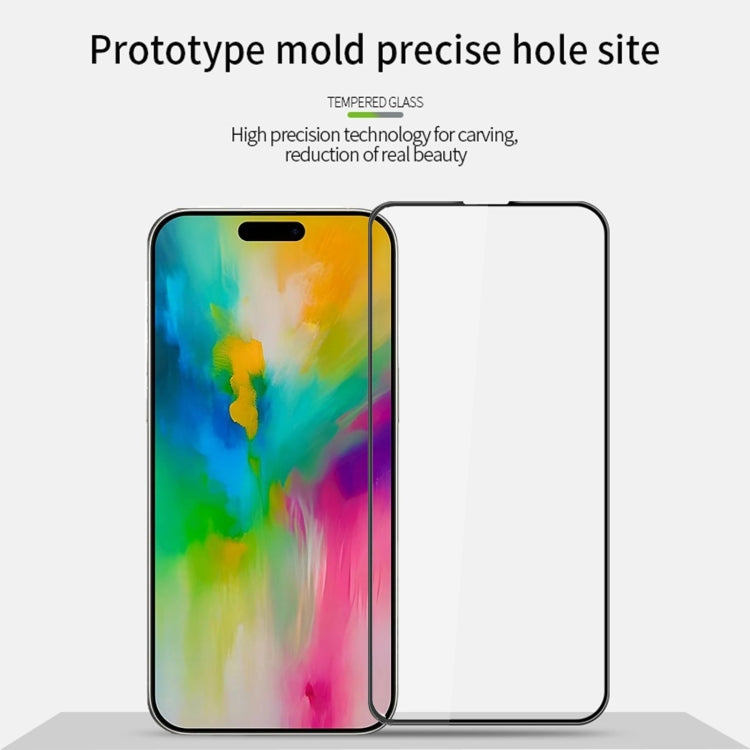 Frendorf | Für iPhone 16 MOFI 9H 3D Explosionssicher Gebogenes Bildschirm Gehärtetes Glas Folie (Schwarz)