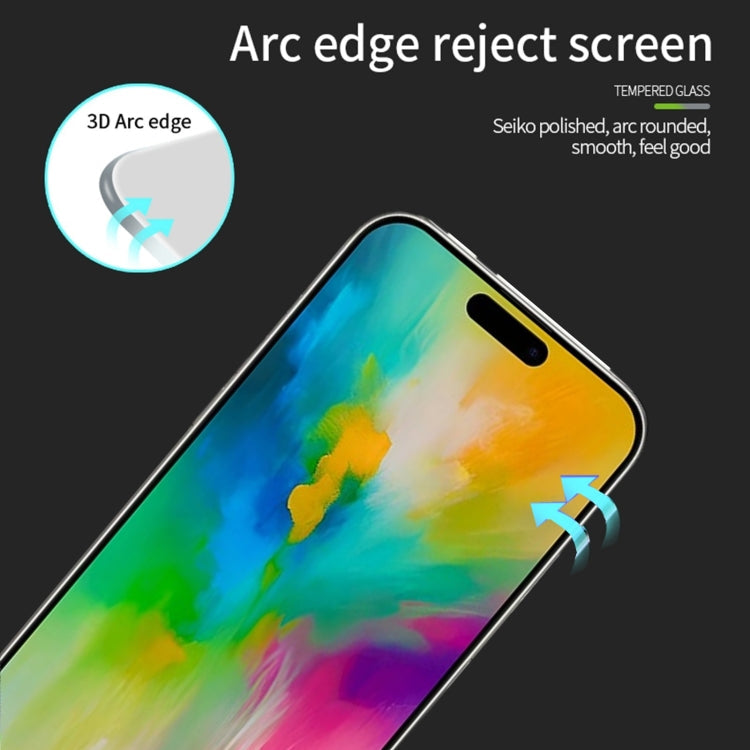 Frendorf | Für iPhone 16 MOFI 9H 3D Explosionssicher Gebogenes Bildschirm Gehärtetes Glas Folie (Schwarz)