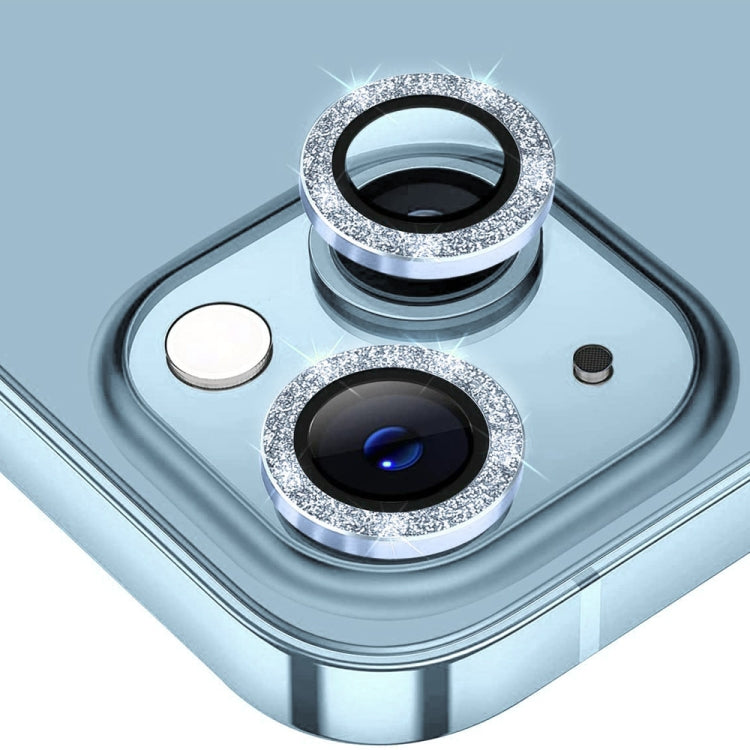 Frendorf | Für iPhone 15 / 15 Plus ENKAY Hat-Prince Glitter Rücklinse Aluminiumlegierung Gehärtetes Glasfolie (Sierra Blau)
