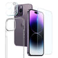 Frendorf | Für iPhone 14 Pro NORTHJO 3 in 1 TPU Handyhülle mit Bildschirmfolie und Objektivfolie (klar)