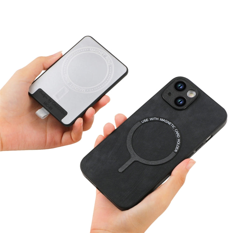 Frendorf | Für iPhone 14 Pro Max Retro teilbare magentische Karten Tasche Leder Handyhülle (Schwarz)