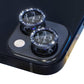 Frendorf | Für iPhone 15 / 15 Plus NORTHJO Kameralinse Schutz Tempered Glass Bling Glitter Metallring Film (Schwarz)