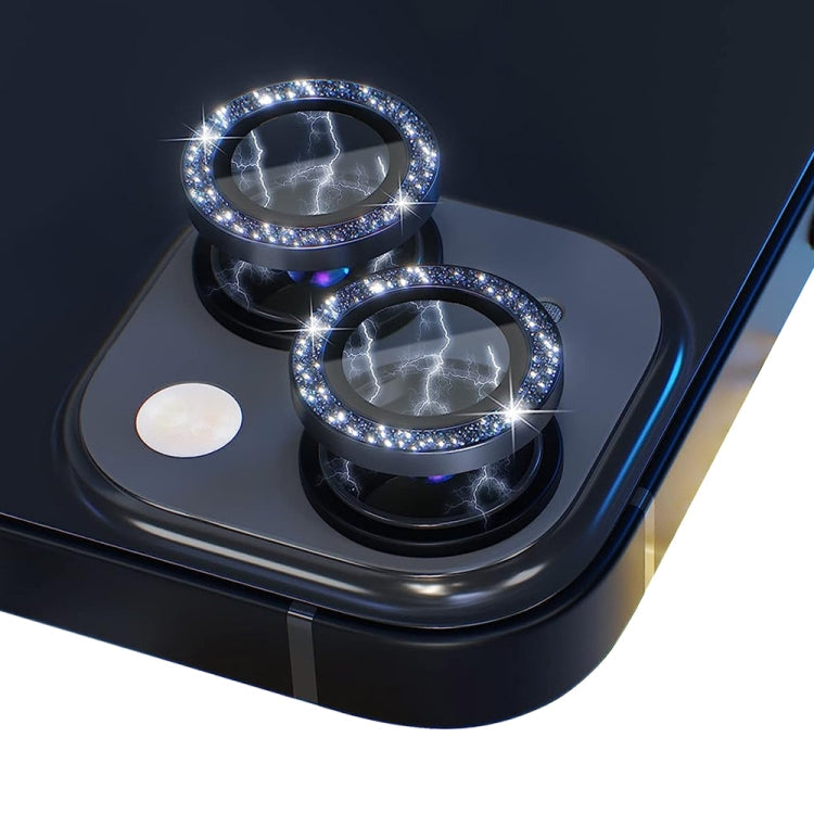 Frendorf | Für iPhone 15 / 15 Plus NORTHJO Kameralinse Schutz Tempered Glass Bling Glitter Metallring Film (Schwarz)