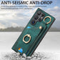 Frendorf | Für Samsung Galaxy S24 Ultra 5G Retro Skin-feel Ring Card Bag Handyhülle mit Aufhängeschlaufe (Grün)
