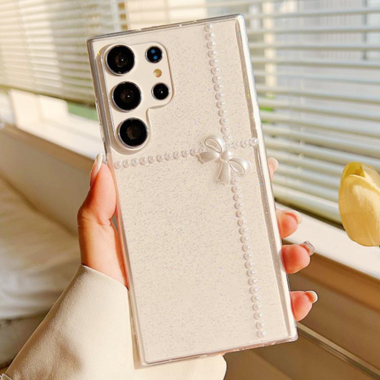 Frendorf | Für Samsung Galaxy S24 Ultra 5G Perlenbogen Glitzer Epoxid TPU Handyhülle (Kreuzknoten)