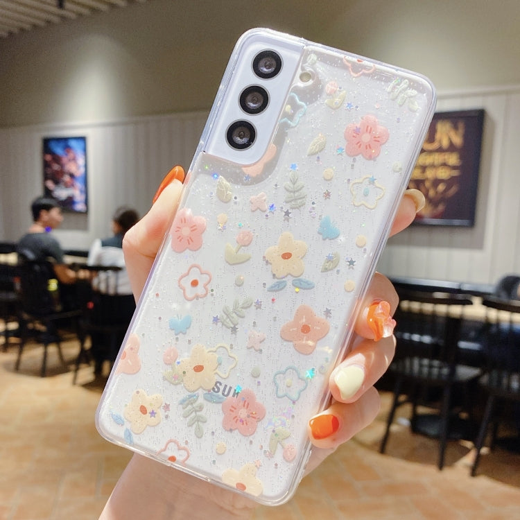Frendorf | Für Samsung Galaxy S24 Ultra 5G Frisch Kleine Florale Epoxy TPU Handyhülle (D02 Handgemalte Blume)