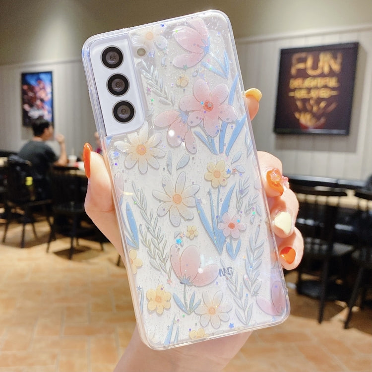 Frendorf | Für Samsung Galaxy S24 Ultra 5G Frisch Kleine Blumen Epoxid TPU Handyhülle (D03 Blumen Rosa)