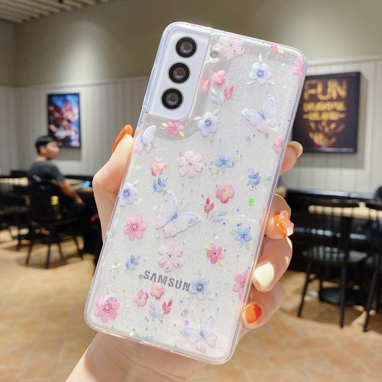 Frendorf | Für Samsung Galaxy S24 Ultra 5G Frisch Kleine Florale Epoxid TPU Handyhülle (D06 Liebe des Schmetterlings)