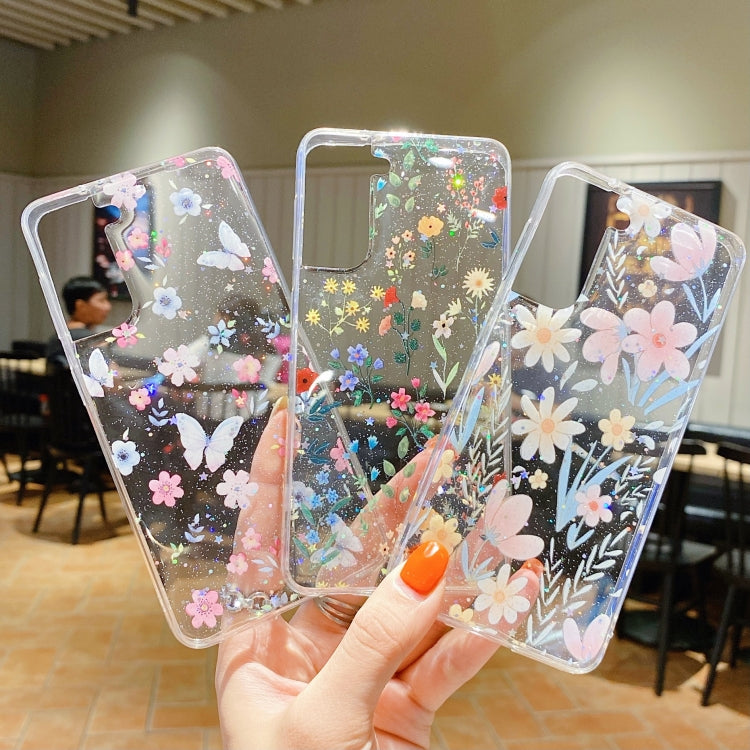 Frendorf | Für Samsung Galaxy S24 Ultra 5G Frisch Kleine Blumen Epoxid TPU Handyhülle (D03 Blumen Rosa)