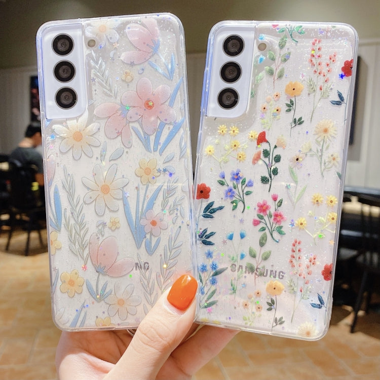 Frendorf | Für Samsung Galaxy S24 Ultra 5G Frisch Kleine Florale Epoxid TPU Handyhülle (D06 Liebe des Schmetterlings)