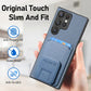 Frendorf | Für Samsung Galaxy S24 Ultra 5G Kohlefaser Karten Tasche Faltstand Handyhülle (Blau)