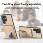 Frendorf | Für Samsung Galaxy S24 Ultra 5G Carbon Fiber Card Bag Fold Stand Phone Case (Khaki)
