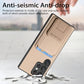 Frendorf | Für Samsung Galaxy S24 Ultra 5G Carbon Fiber Card Bag Fold Stand Phone Case (Khaki)